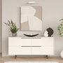 Hanah Home Consola On3-W de 160 cm en Blanco con Patas de Metal, Mueble Versátil y Duradero, Tablero Melamina